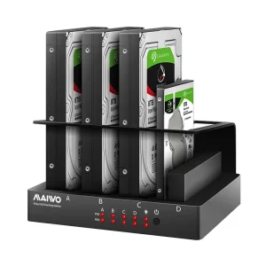 4 Bay Hard Drive Enclosure Sata to USB 3.0 External Multi-Bay 2.5& 3.5 Inch HDD SDD Docking Station Hard Disk Box Multiplication 1